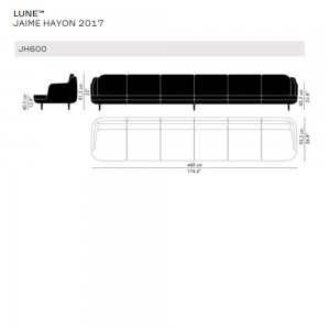 Sofá Lune de Fritz Hansen con un diseño moderno de alto lujo.