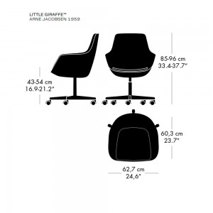 Silla Little Giraffe ruedas. Fritz Hansen con un acabado moderno de alto lujo.