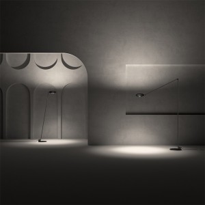 Lámpara de pie de brazo simple para espacios interiores Elle 1 LED de Lumina