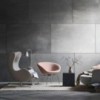 Sillón Egg tapizada Frizt Hanse con un diseño danes moderno y elegante.