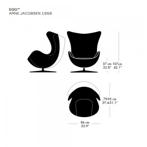 Sillón Egg tapizada Frizt Hanse con un diseño danes moderno y elegante.