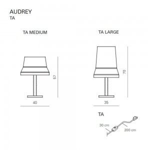 Lámpara sobremesa Audrey TA de Contardi con diseño elegante, vanguardista y moderno.