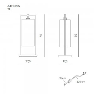 Lámpara sobremesa Athena de Contardi con diseño elegante, vanguardista y moderno.