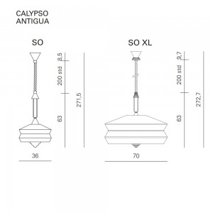 Lámpara de suspensión Calypso Antigua de Contardi con un diseño único, moderno y elegante.