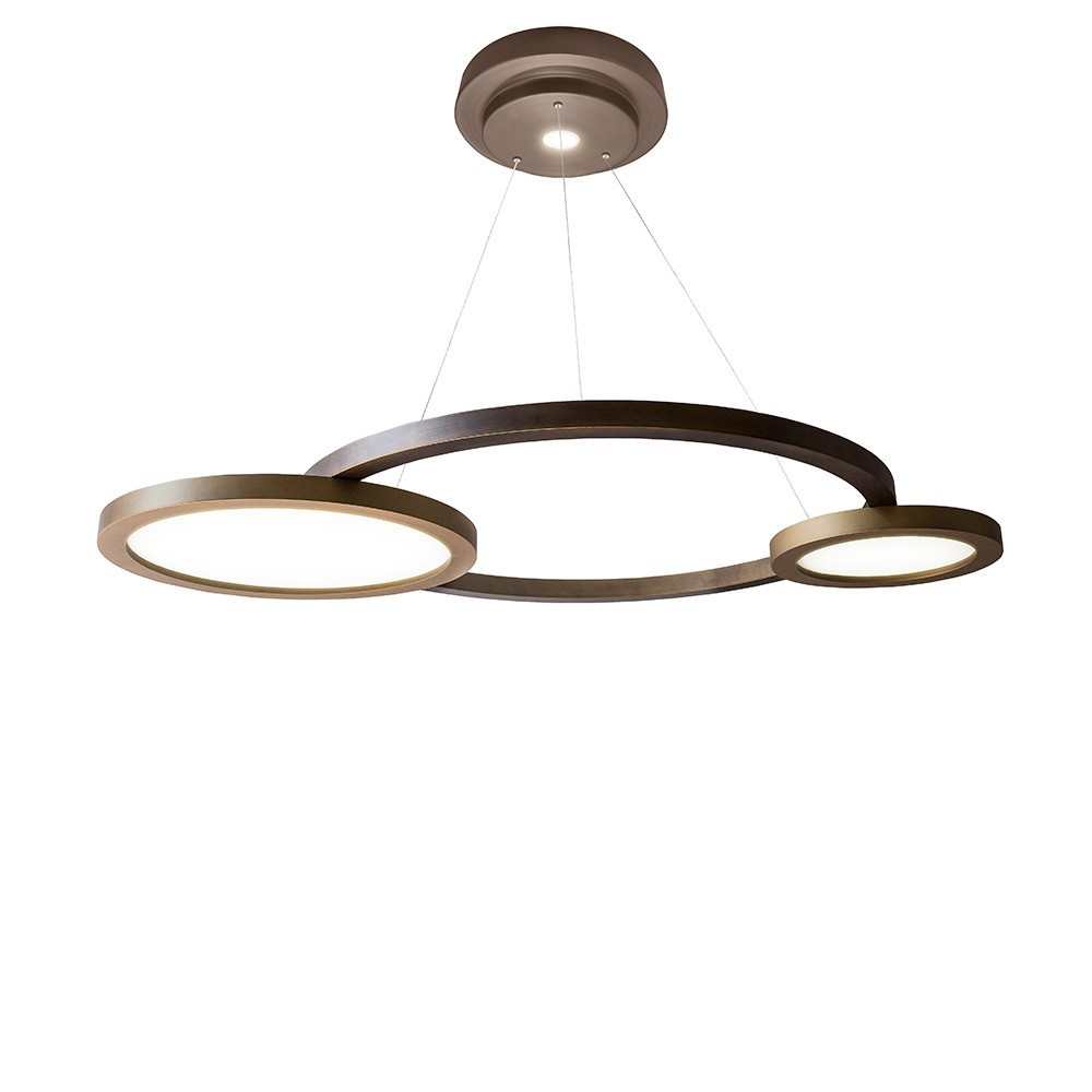 Lámpara suspensión Eclisse de Contardi con anillos LED y diseño moderno, elegante y sofisticado.
