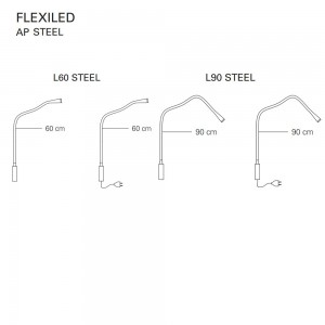 Lámpara aplique de pared  Flexiled Steel  de Contardi con diseño elegante, único y moderno.