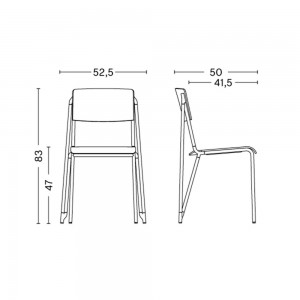 Silla moderna Petit Standard perfecta para espacios interiores catálogo Hay.