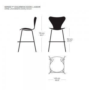 Silla Junior Series 7. Fritz Hansen elegante y moderna con estilo de lujo.