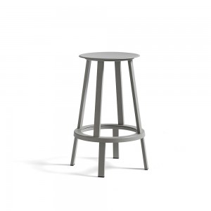 Taburete bar Revolver giratorio de aluminio y acero para cafés y restaurantes.