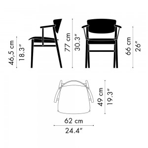 Silla N01 de Fritz Hansen estilo Danes y Japones con un diseño elegante y moderno