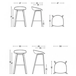 Taburete de madera AAS 32 de Hay. Diseños modernos.