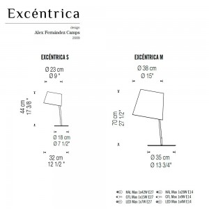 Lámpara sobremesa Excéntrica S de Fambuena iluminación. Lámparas modernas.