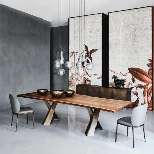 Mesa Mad Max Wood Versión A de Cattelan Italia es una mesa moderna y elegante con acabados de lujo.