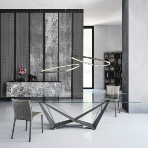 Mesa Skorpio de Cattelan Italia. Muebles modernos italianos. Mesas de cristal.
