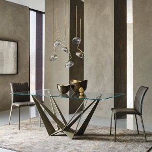 Mesa Skorpio de Cattelan Italia. Muebles modernos italianos. Mesas de cristal.