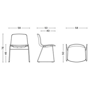 Silla AAC 08 de acero y polipropileno de Hay ideal para espacios modernos.