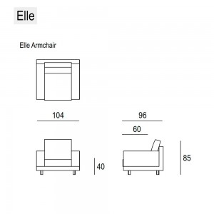 Sillón Elle de Bensen con diseño moderno y elegante.