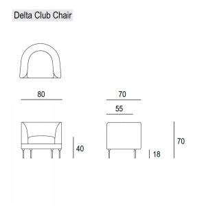 Butaca Delta Club de Bensen con un diseño moderno de alto lujo que entrega calidez y confort.