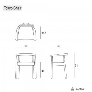 Sillón Tokyo de Bensen en madera maciza con diseño moderno y asiento tapizado en piel.
