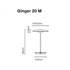Lámpara de sobremesa Ginger 20 M portable de Marset. Lámparas de diseño.