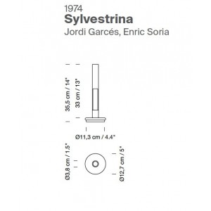 Lámpara sobremesa Sylvestrina batería 1974 de SantaCole. Lámparas de diseño moderno.