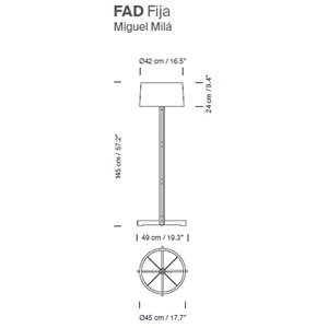Lámpara pie FAD Fija 1974 de SantaCole. Lámparas de diseño moderno y elegante.