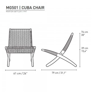 Butaca MG501 Cuba Chair Outdoor de Carl Hansen and Son. Diseño nórdico.