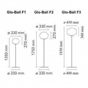 Lámpara pie Glo-Ball F de Flos. Lampara decoración elegante.