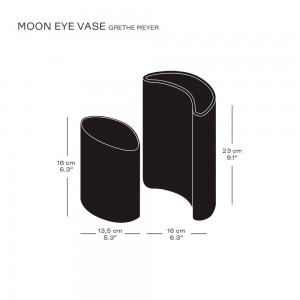 Florero Moon Eye Vase de Fritz Hansen con diseño moderno y elegante de vidrio ahumado.