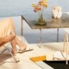 Alfombra ochre de lana Fritz Hansen hecha a mano con diseño elegante y moderno