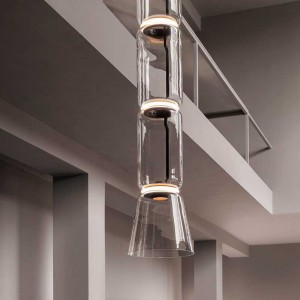 Lámpara suspensión cristal Noctambule Low Cylinders and Cone de Flos