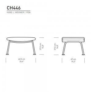 Reposapies CH446 en tela de Carl Hansen and Son. Reposapiés de diseño.