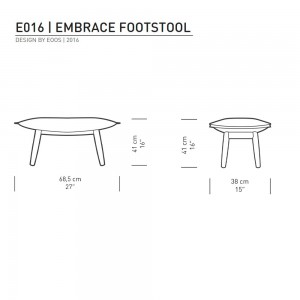 Reposapiés E016 Embrace en piel de diseño moderno de Carl Hansen and Son.