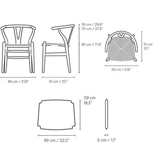 Silla CH24 Wishbone Colors Black de Carl Hansen and Son. Sillas de comedor.