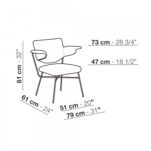 Silla Neptunia de Arflex. Sillas y butacas de diseño italiano.