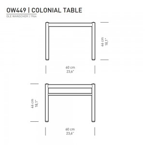 Mesa auxiliar Colonial OW449 de Carl Hansen and Son. Mesas auxiliares.