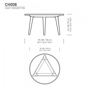 Mesa auxiliar CH008 de Carl Hansen and Son con diseño moderno y elegante.