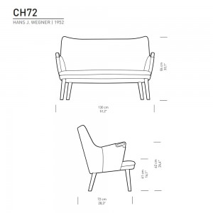 Sofá CH72 de Carl Hansen and Son. Sofás con un diseño atemporal y único.