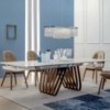 Mesa Arpa extensible cerámica de Tonin casa. Muebles modernos de hogar.