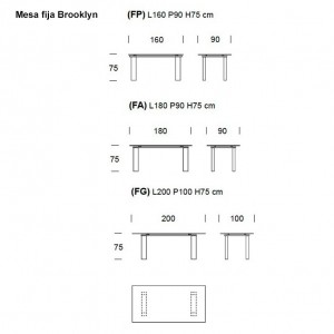 Mesa Brooklyn fija de Tonin casa. Muebles modernos de hogar.