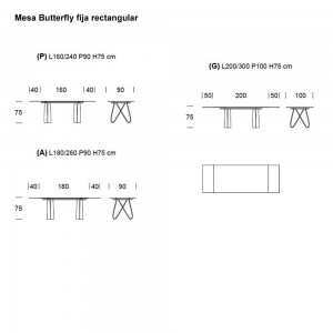 Mesa Butterfly extensible cristal de Tonin casa. Muebles modernos de hogar.