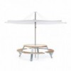 Mesa terraza con bancos Gargantua de Extremis. Mueble de exterior.
