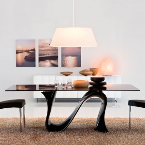 Mesa Wave fija rectangular de Tonin casa. Muebles modernos de hogar.