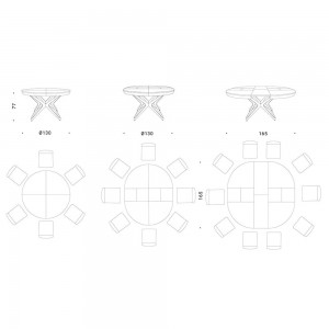 Mesa extensible Big Round para comedor de Ozzio Design