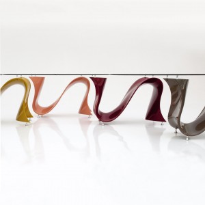 Mesa Wave fija elíptica de Tonin casa. Muebles modernos de hogar.