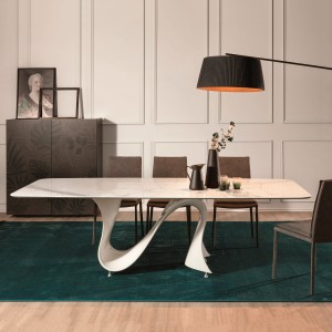Mesa Wave Fija Redondeada de Tonin casa. Muebles modernos de hogar.