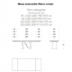 Mesa Wave extensible de Tonin casa. Muebles modernos de hogar.
