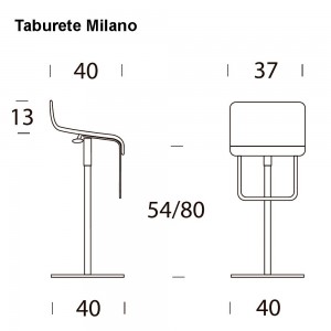 Taburete Milano de Tonin casa. Muebles modernos de hogar.