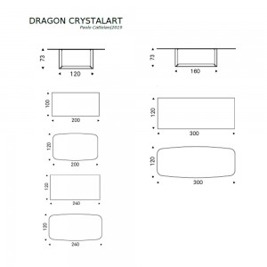 Mesa Dragon CrystalArt de Cattelan Italia. Mesa de comedor. Mesas de cristal.