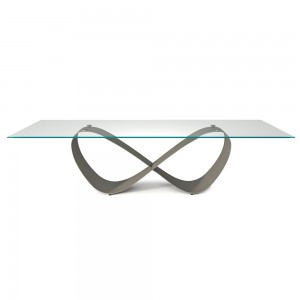 Mesa Butterfly Cristal Cattelan Italia. Mesas de comedor. Mesas de cristal.